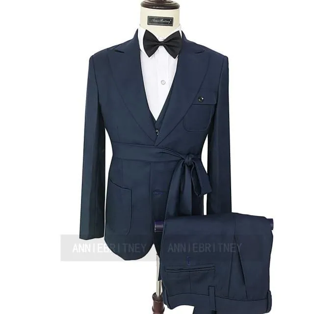 2020 Fashion Lattice Men's Suit Slim Fit Prom Wedding Suits for Men Groom Tuxedo Jacket Pants Set Custom White Casual Men Blazer