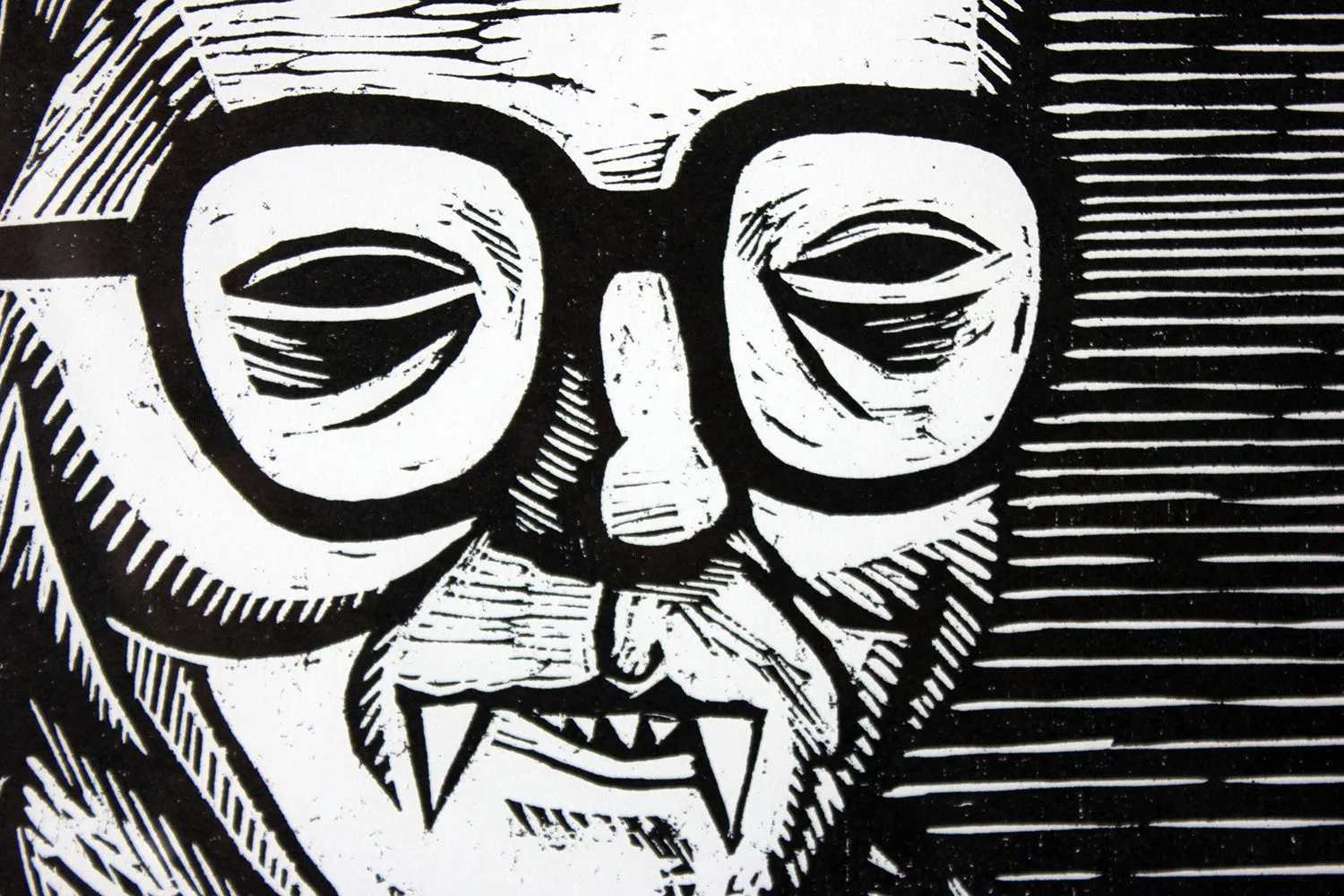 A Humorous Group of Six Framed English Political Satire Woodblock Print Posters c.1987