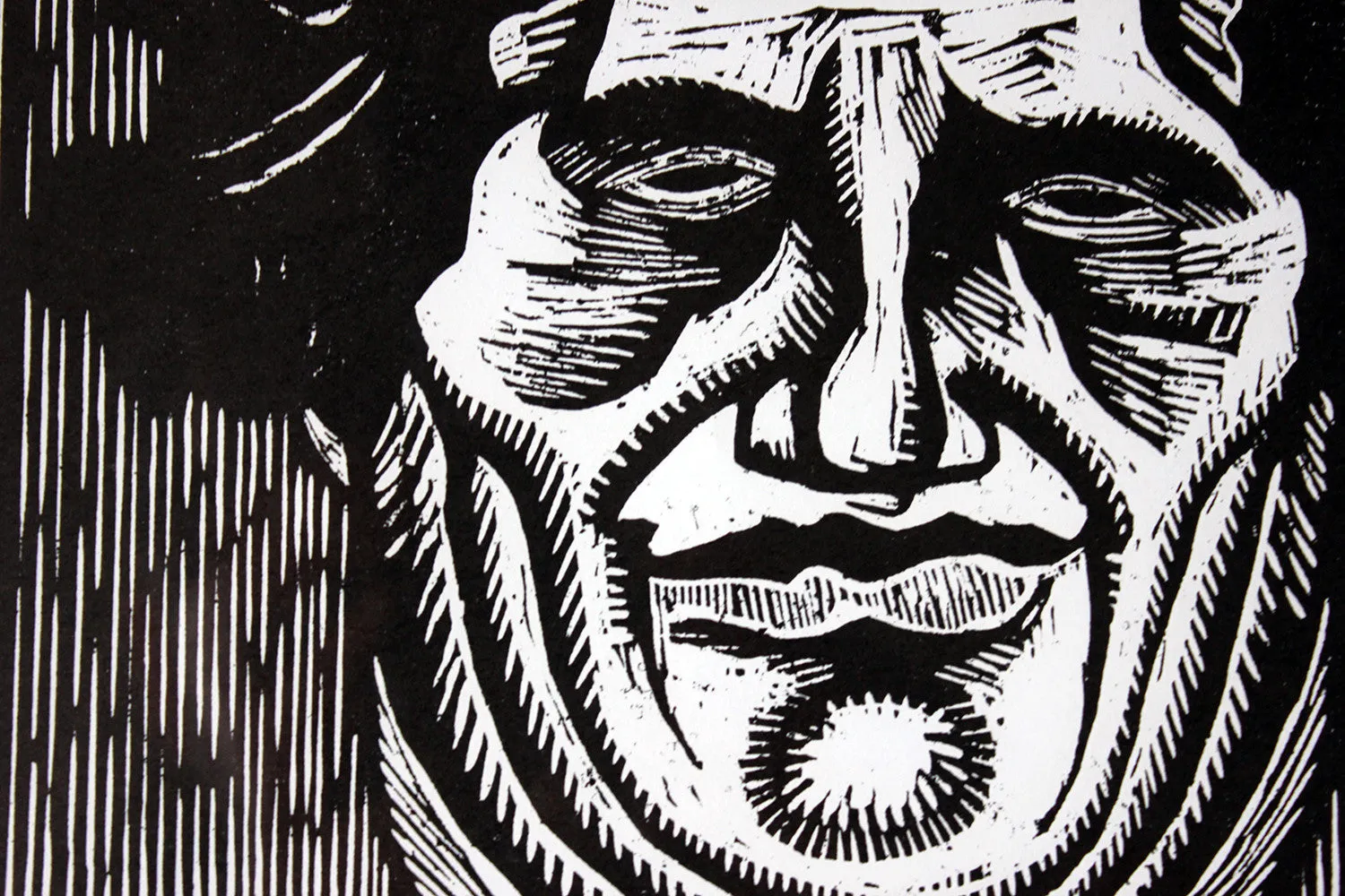 A Humorous Group of Six Framed English Political Satire Woodblock Print Posters c.1987