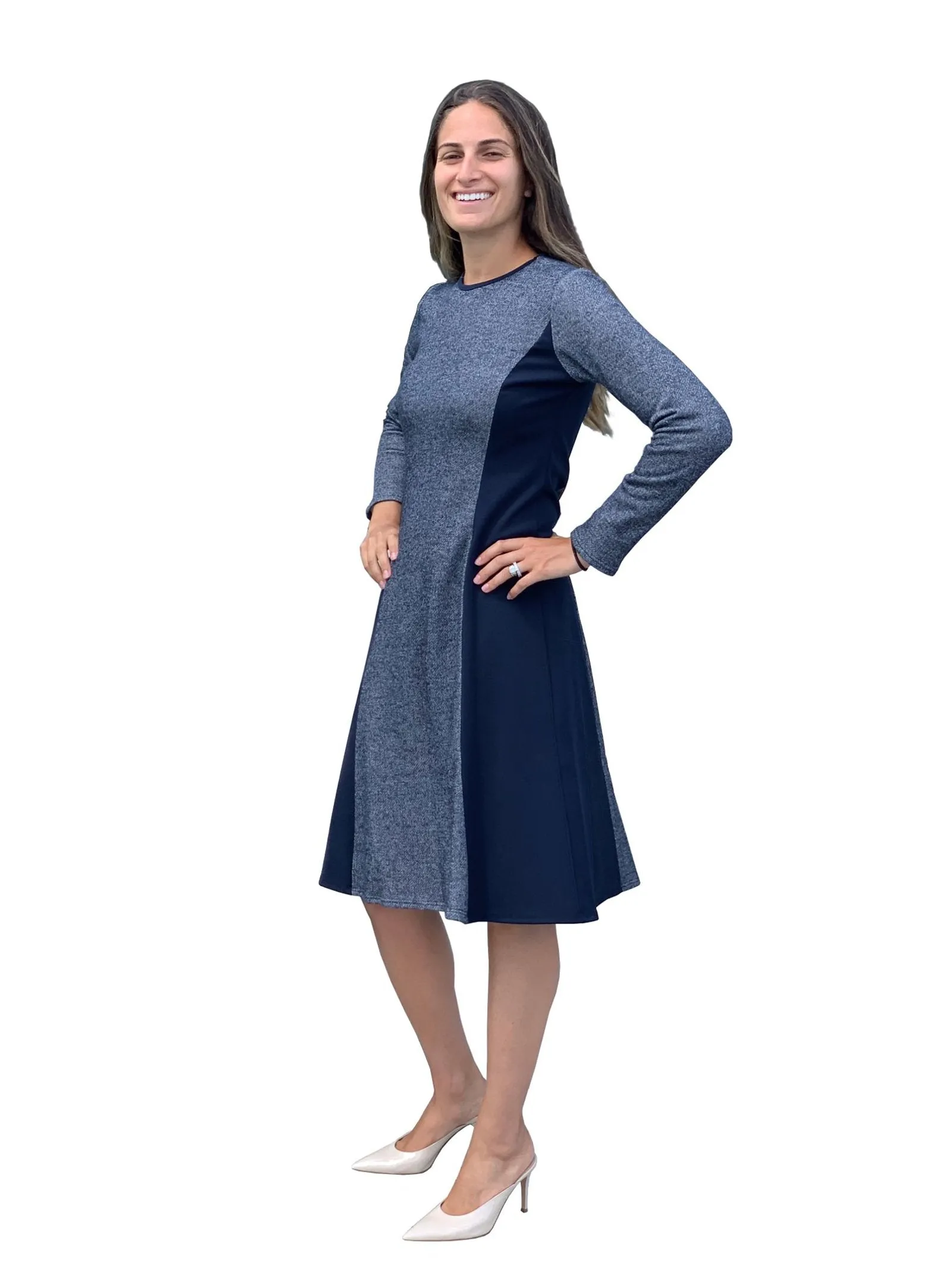 Baby'O Women's Fit and Flare Panel Dress