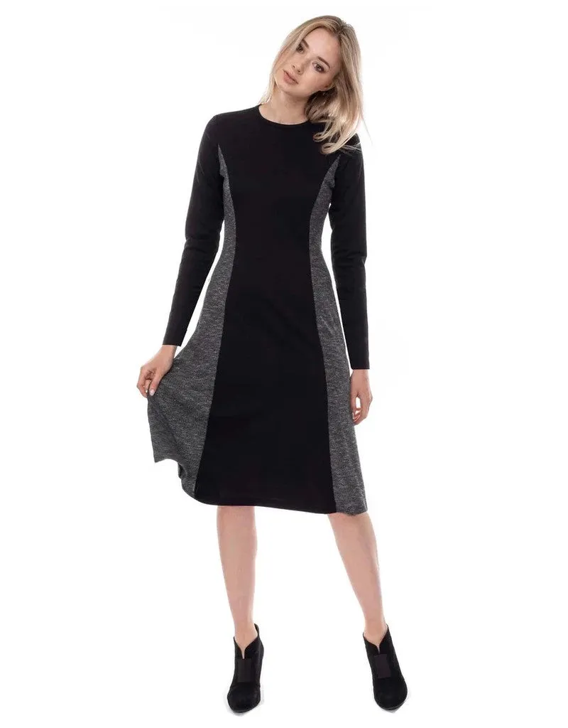 Baby'O Women's Fit and Flare Panel Dress