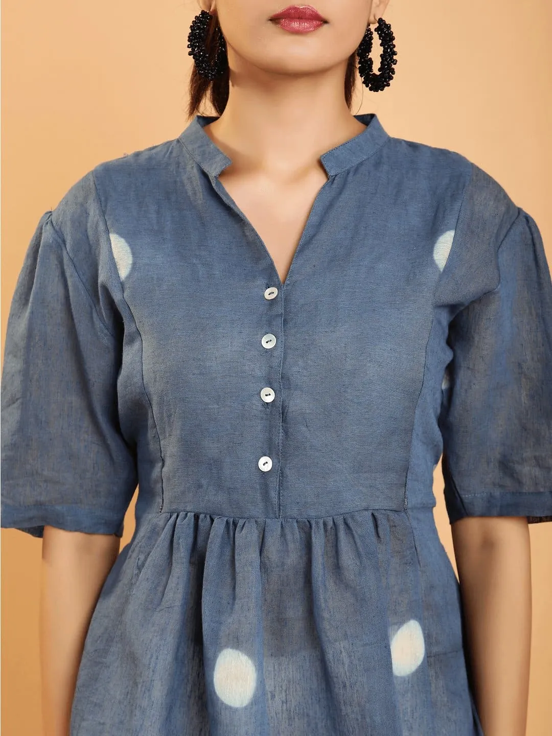 Blue Clamp Dye Flared Co-Ord Set