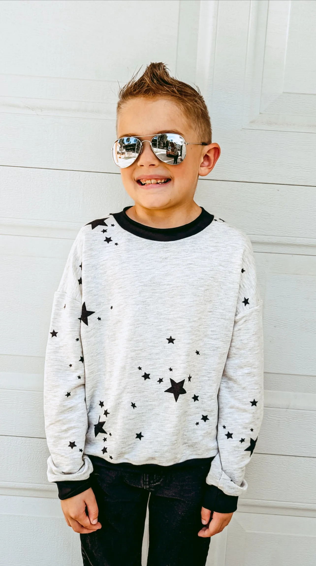 Boys Star Ringer Sweatshirt