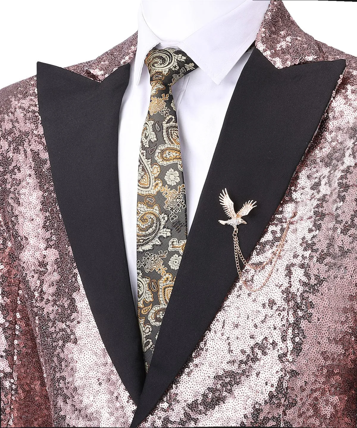 Casual Men's Floral Suit 2 Piece Business Tuxedos (Blazer Pants)