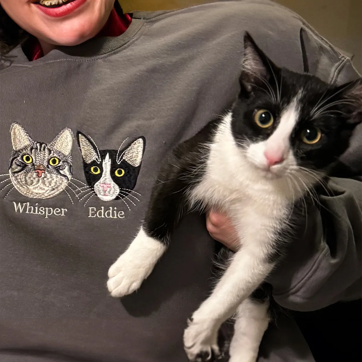 Cat Lover Twin Pack: Embroidered Sweatshirt & Tote Bag
