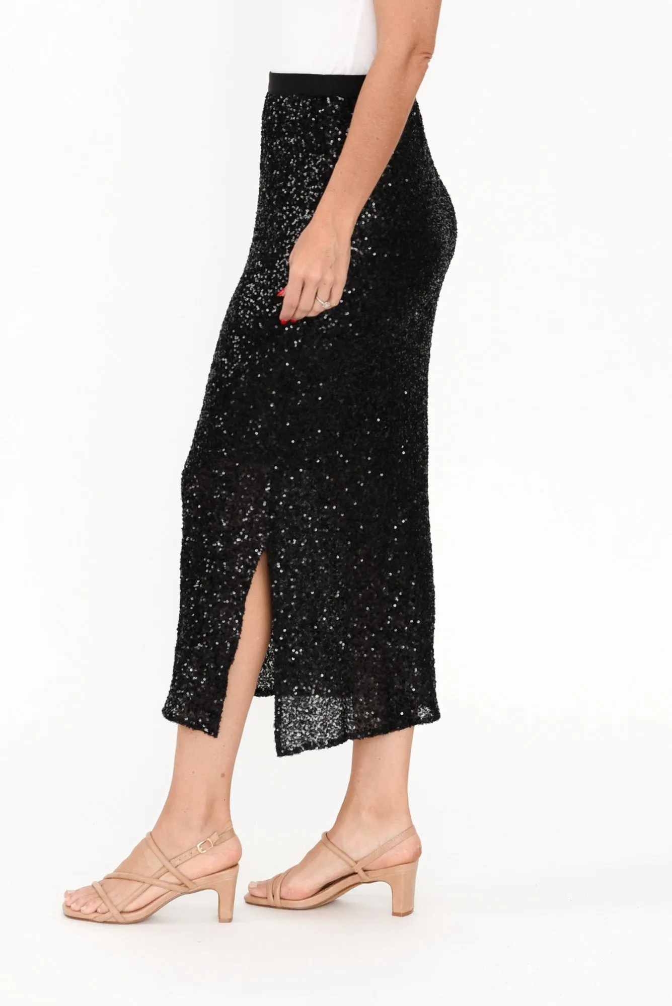 Dazzle Black Sequin Skirt