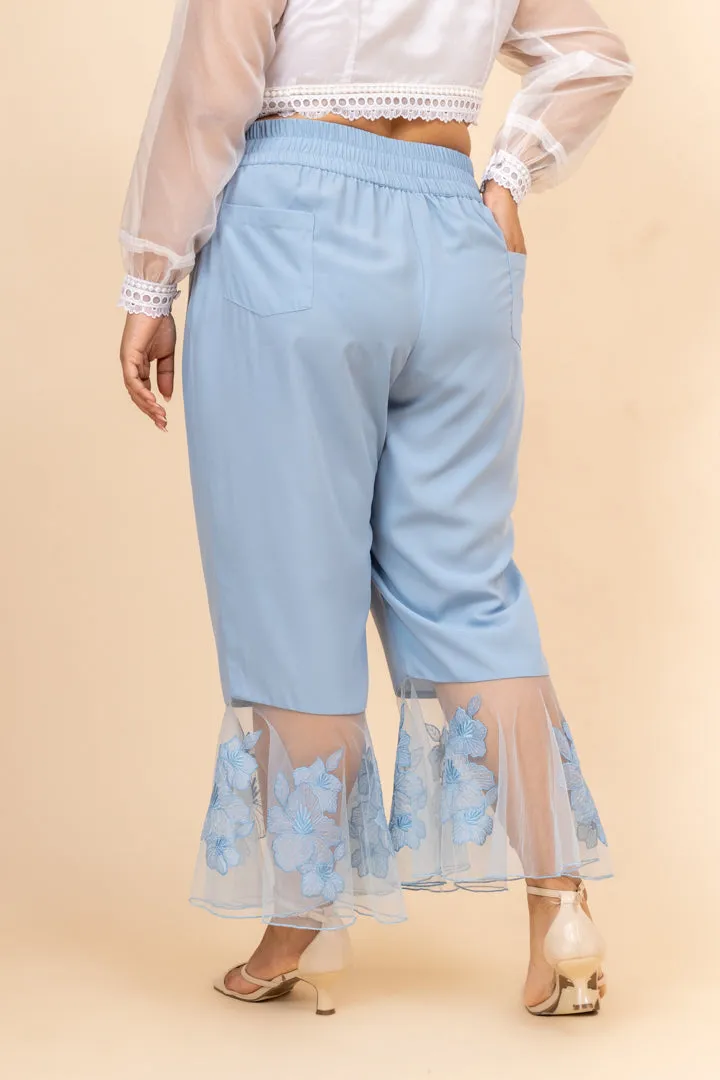 Falak sky blue bell bottom high waist pants