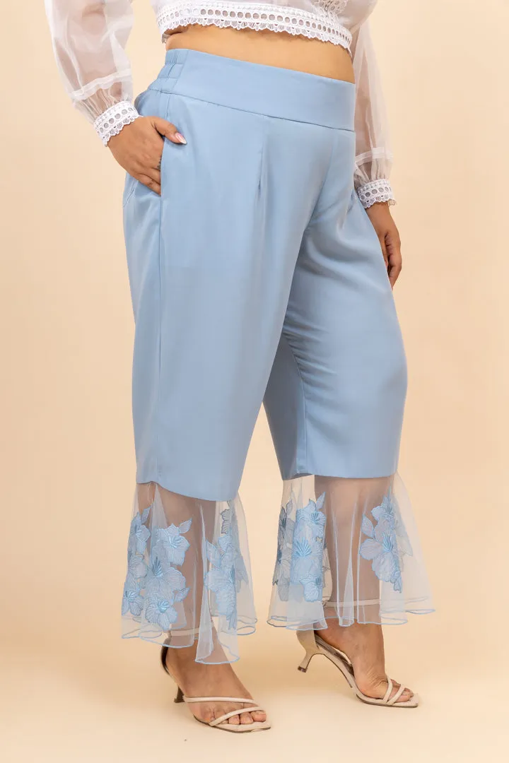 Falak sky blue bell bottom high waist pants