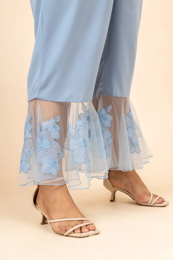 Falak sky blue bell bottom high waist pants