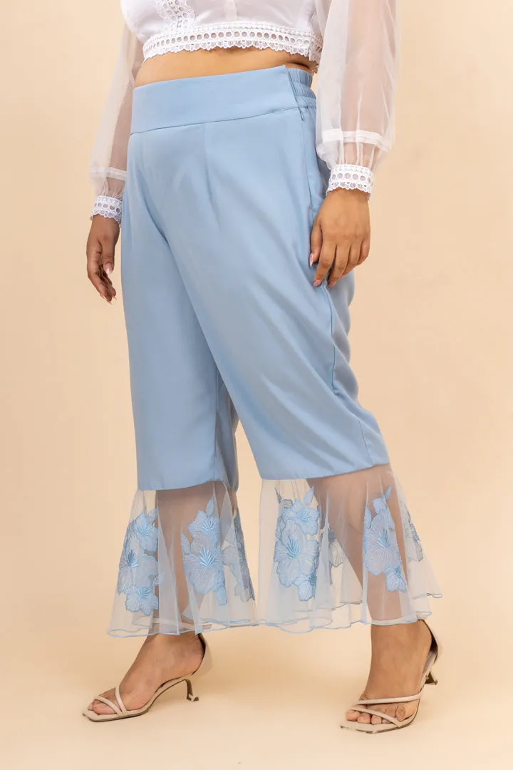 Falak sky blue bell bottom high waist pants