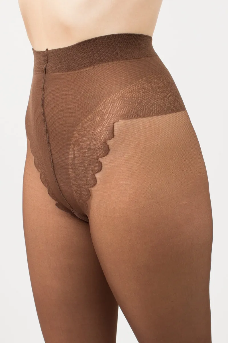 Giulia Chic Bikini 20 Denier Sheer Tights with Fine Back Seam