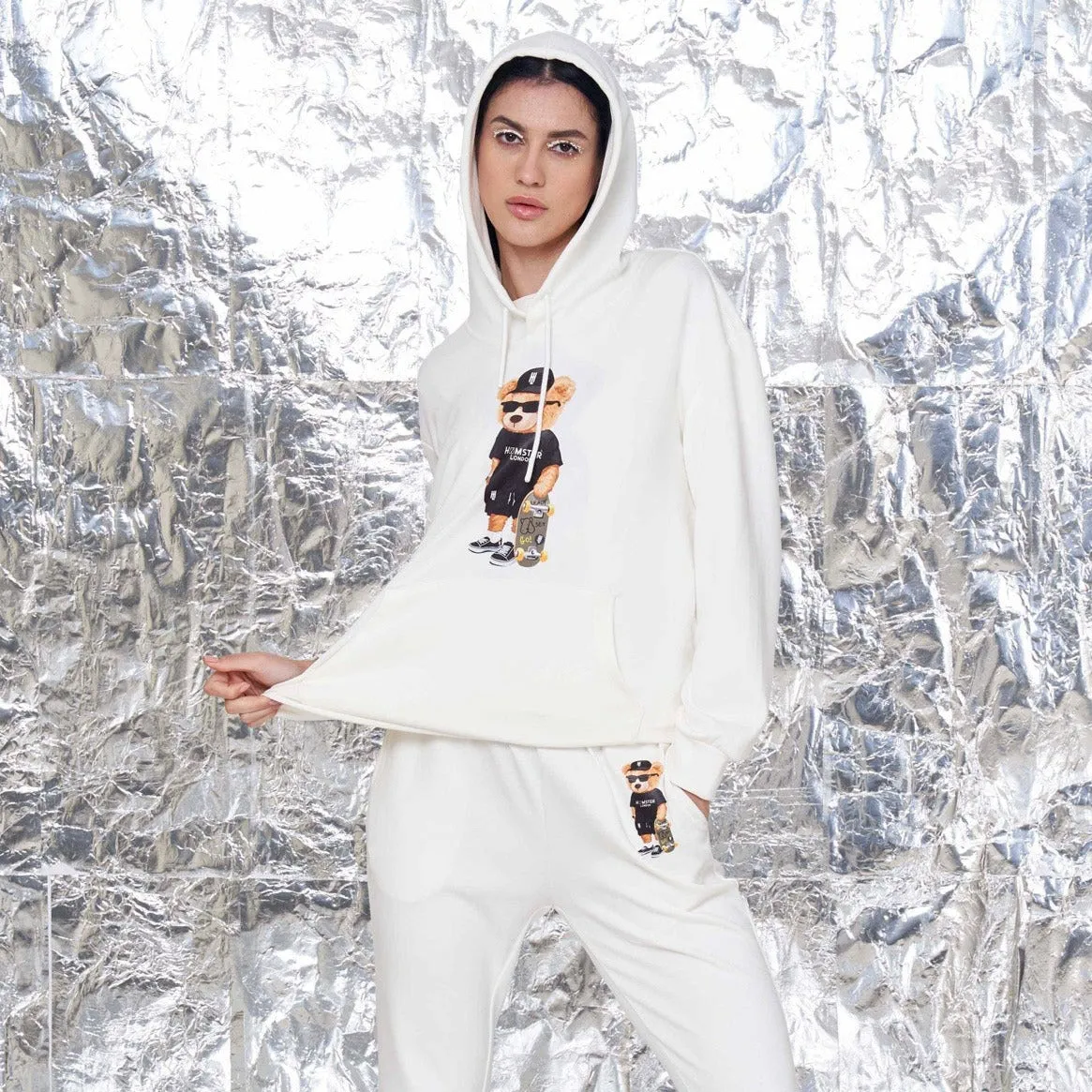 Hamster London Ted H Hoodie White