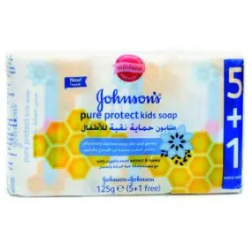 Johnson's Pure Protect Kids Soap Bar (6 X 125 gm)