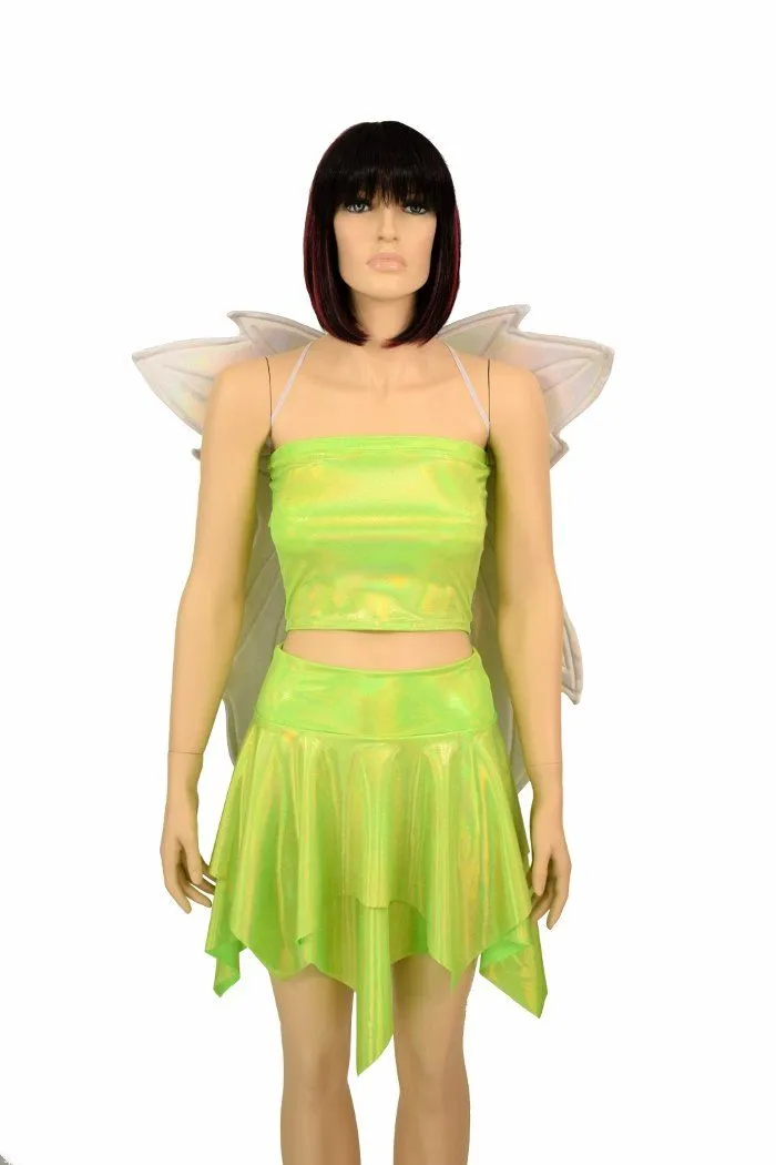 Lime Tube Top & Skirt Set   Fairy Wings
