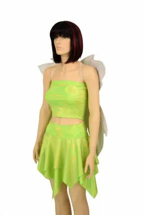 Lime Tube Top & Skirt Set   Fairy Wings