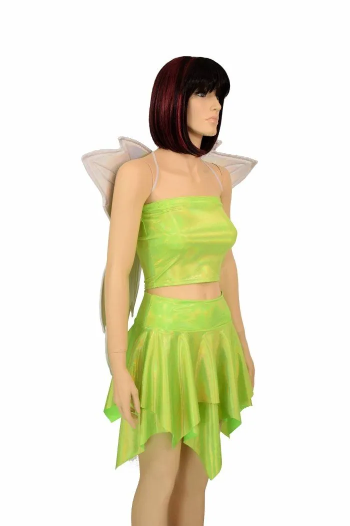 Lime Tube Top & Skirt Set   Fairy Wings
