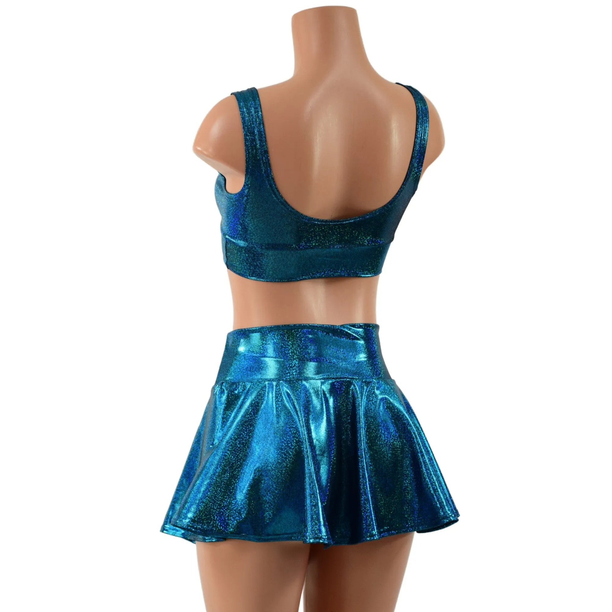 Ocean Sparkle Rave Skirt & Starlette Bralette Set
