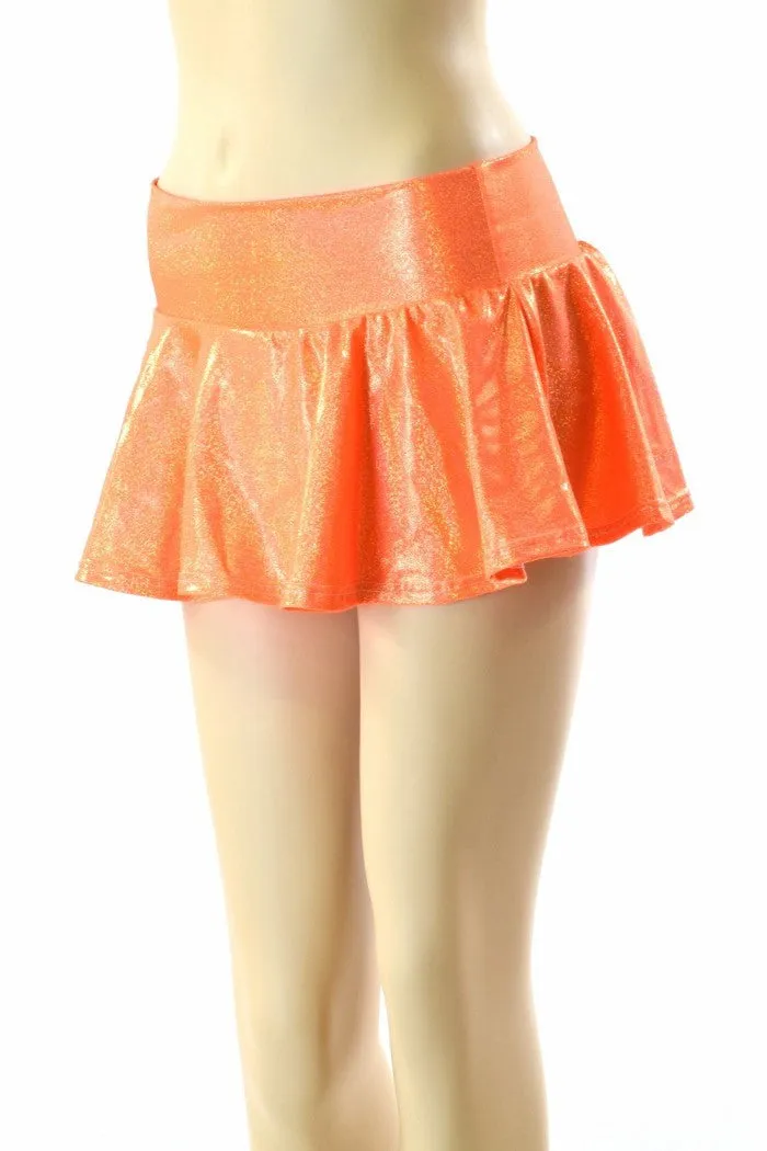Orange Holographic Rave Skirt