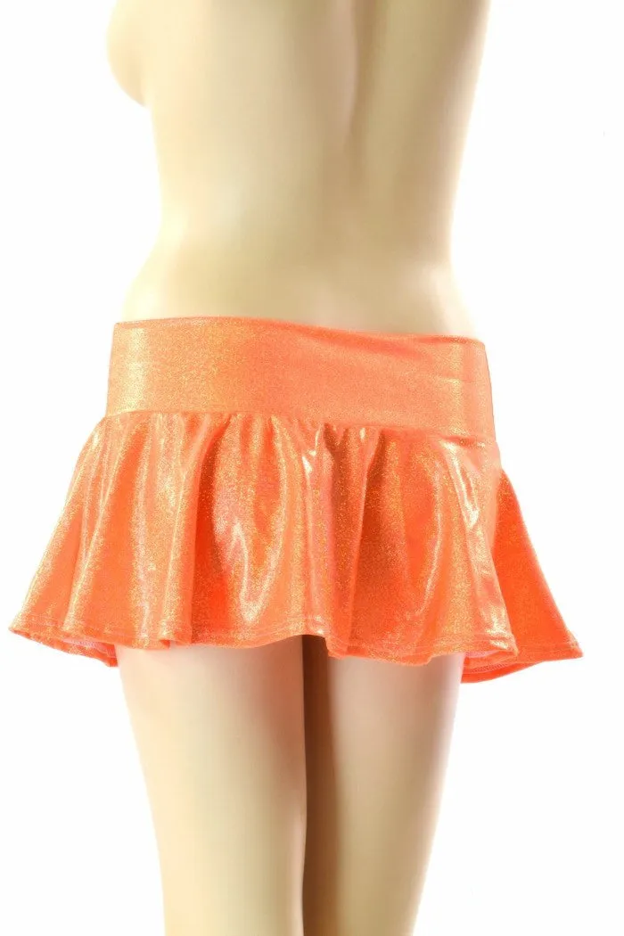 Orange Holographic Rave Skirt