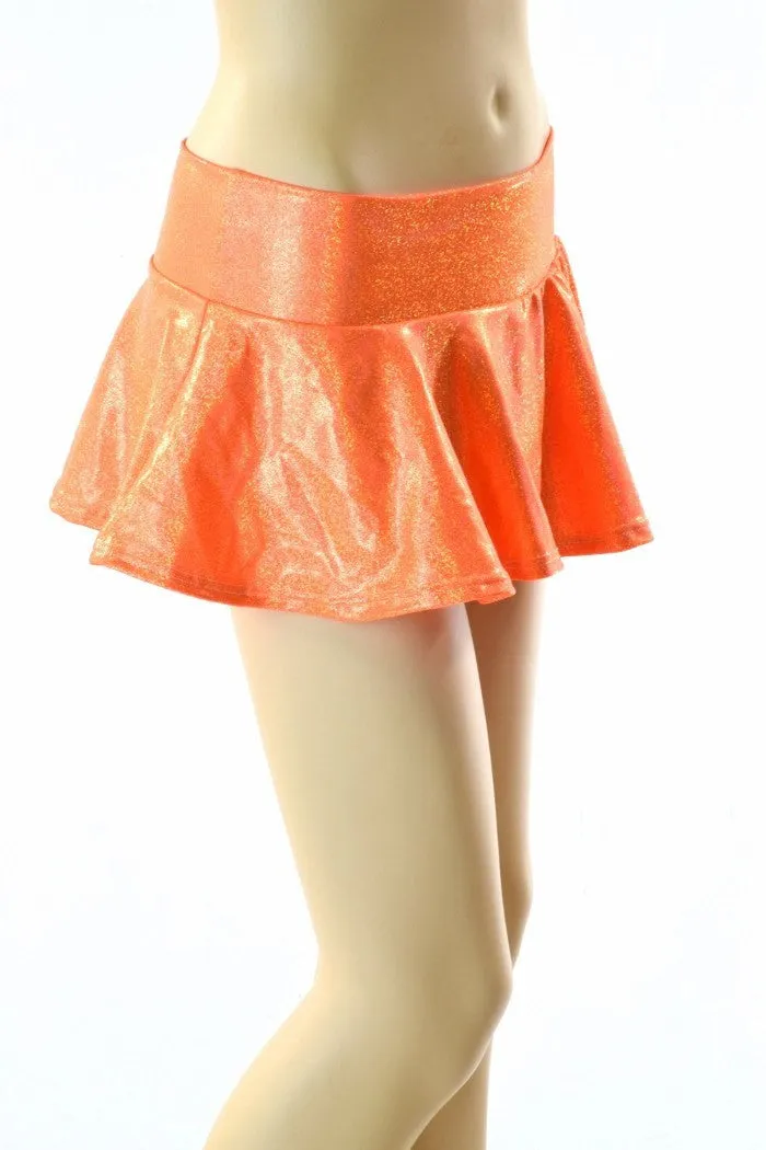 Orange Holographic Rave Skirt