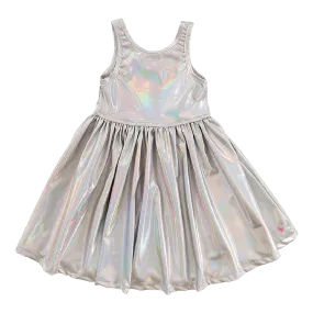 Pink Chicken Liza Lame Dress - Holographic Silver