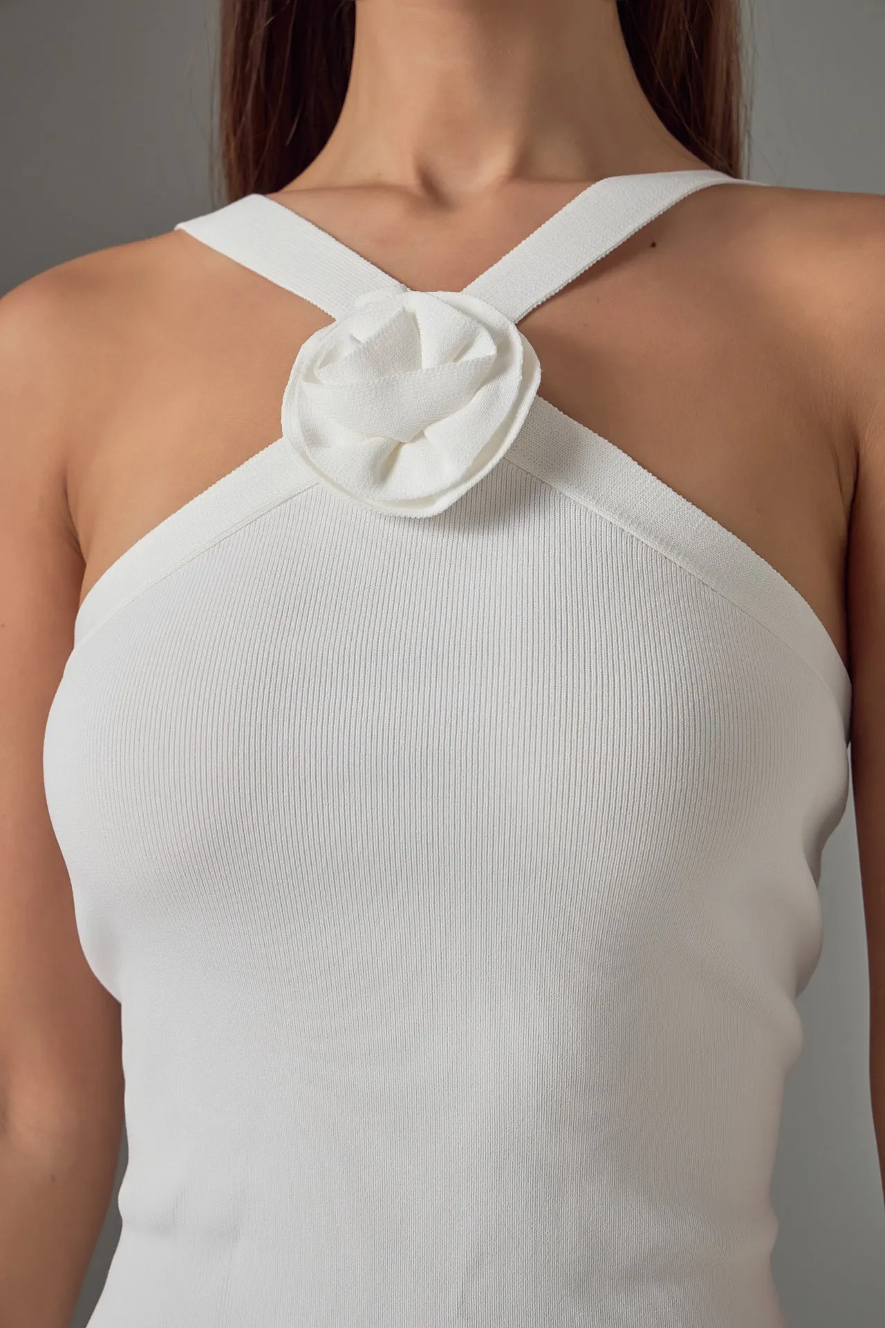Rosette Knit Mini Dress