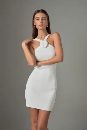 Rosette Knit Mini Dress