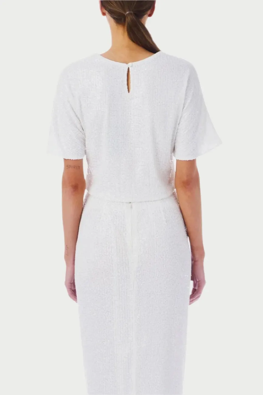 White Party Sequin Tee