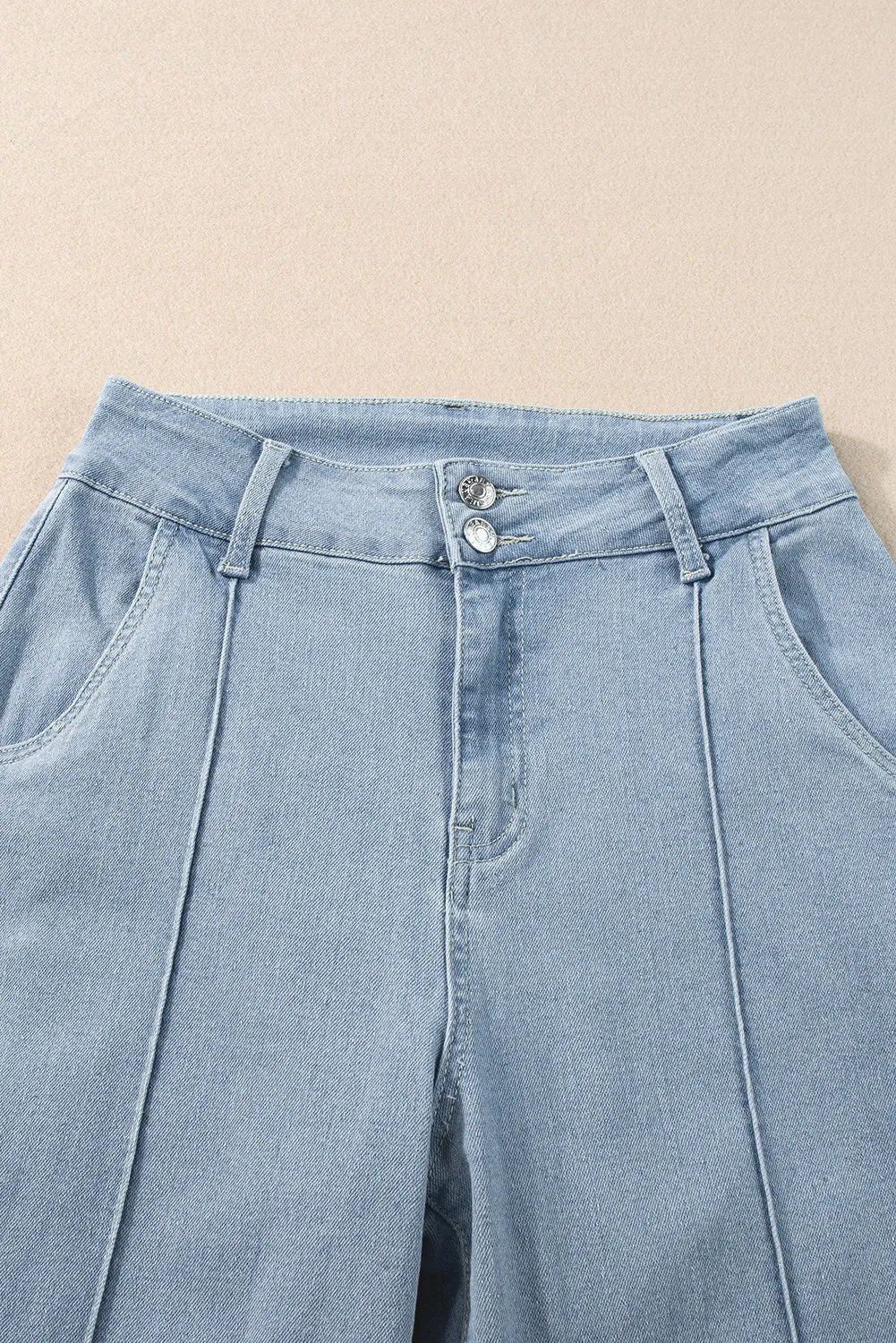 Womens Wide Leg Jeans Casual Baggy High Waisted Stretch Denim Pants